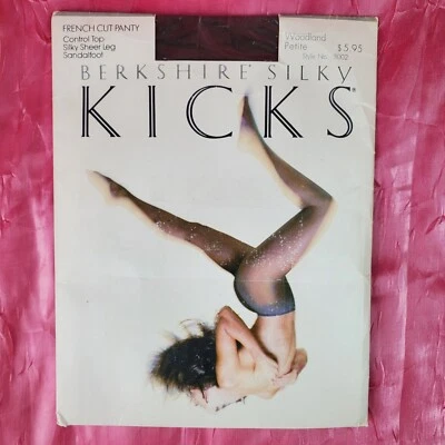 Vtg Berkshire Silky Kicks WOODLAND Sz Petite Sheer Pantyhose 80'S RARE HTF New - Image 1 of 4