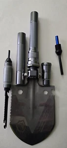 Evatac Survival Tactical Shovel w Accessories Folding Assembly Kit w Camo Pouch - Picture 1 of 9