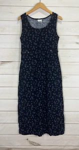 VTG BOBBIE BROOKS Overall Dress 8-10 Blue Purple Floral Corduroy Jumper - Picture 1 of 9