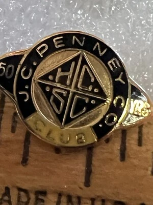 J25- De colección JC PENNEY Club DEPARTAMENTAL TIENDA 50 AÑOS SERVICIO SOLAPA PIN J C 1/10 10k Foto 1 de 4