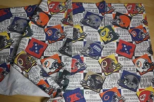 Vtg NFL Football Fabric Material Bears Dolphins 49ers Redskins Packers Flannel  - Picture 1 of 4