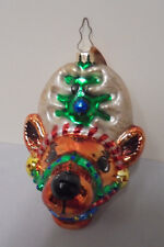 Mark Klaus Christmas Tree Glass Ornament, Reindeer, 5.25" Tall, 4" Across, 2003
