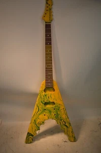 Archer Hydro Dipped Flying Cheese Wedge Flying "V" Shape Electric Guitar - Picture 1 of 12