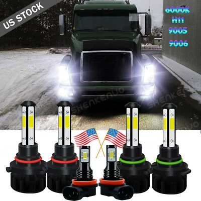 For Volvo VNL VNM630 670 730 780 2004-2015 Combo LED Headlight Fog Bulbs Hi-Lo - Image 1 of 4