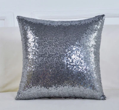 Funda de almohada con lentejuelas brillantes funda de cojín para sofá de cintura decoración del hogar Foto 1 de 4