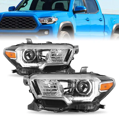 Conjunto de faros cromados LED DRL para Toyota Tacoma TRD 2016-2022 Foto 1 de 2