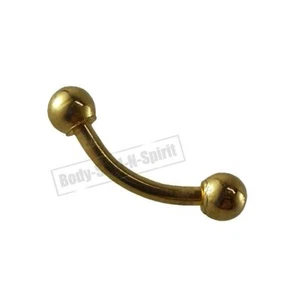 Augenbrauen-Typ 3 - Piercings Ringe GOLD Kurve Schmuck 316L - Bild 1 von 6