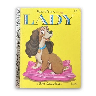 Lady A Little Golden Book 1954 1982 DE COLECCIÓN Walt Disney Vagabundo Perros Foto 1 de 4