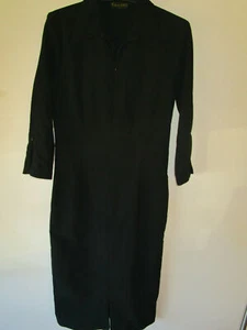 Ladies slim fitting Bardot black dress with zip and 3/4 sleeves size 10 - Picture 1 of 2