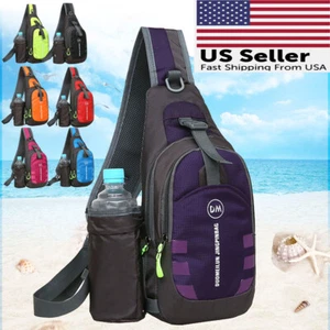 Men Chest Bag Pack Travel Sport Shoulder Sling Backpack Cross Body Outdoor Bag - Picture 1 of 18