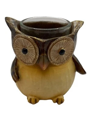 Yankee Candle Owl Soporte Votivo 2011 Marrón Hoot Ojos Grandes Orejas de Granero Luz de Té Foto 1 de 4