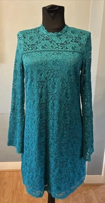 Red Herring Size 8 Green Jade Lace Lined Dress - Image 1 of 4