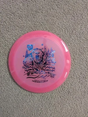 Discmania Color Glow C-line DD - Special Ed Yeti Stamp 175g - Pink W/ Blue Stamp - Image 1 of 4