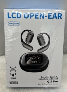 LCD OPEN-EAR YYK-Q16 Pro Open Ear Earbuds Headphones Black Q16 Pro NEW - Picture 1 of 5