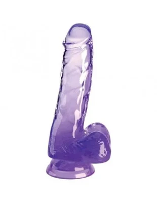 KING COCK - CLEAR PENE REALISTICO CON TESTICULOS 13.5 CM MORADO - Imagen 1 de 2