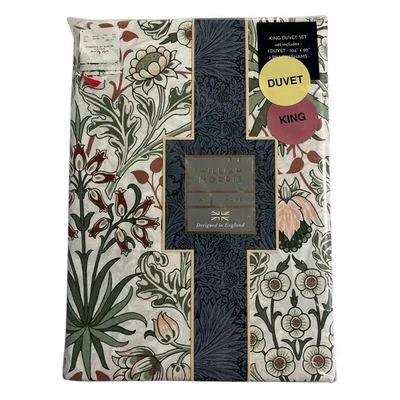 Juego de 3 piezas funda nórdica William Morris King arcilla jacinto rosa clásico botánico Foto 1 de 4