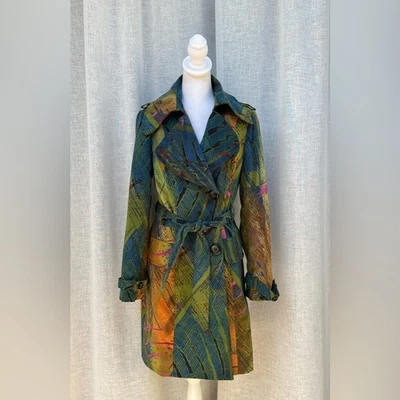 Alberto Makali multicolor double breasted trench  coat - Image 1 of 4