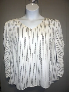 Cabi #3958 Devoted weiß schwarz Herz Valentinstag Bluse Top Größe Large - Bild 1 von 5