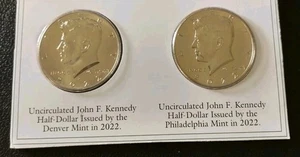 2022 P & D Kennedy Half Dollars Gem BU In Holder Uncirculated Nice Set* - Bild 1 von 4