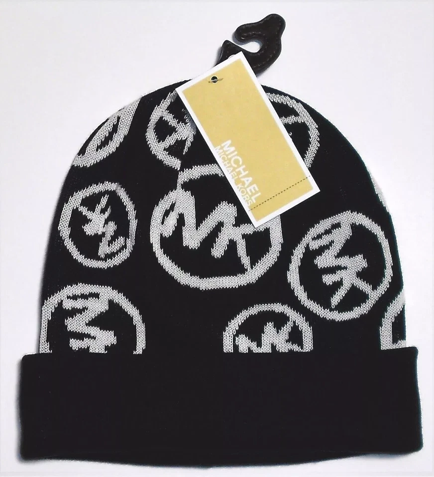 Michael Kors Women MK Acrylic Logo Hat Beanie Winter Retail