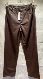 Gina Tricot 90s Pu /Kunstleder Hose Chocolate Plum Gr. 38 Neu mit Etikett - Bild 1 von 8