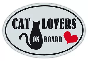 Imanes para mascotas de forma ovalada: AMANTES DE LOS GATOS A BORDO (gatos) | Coches, camiones - Imagen 1 de 1