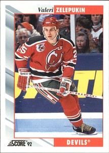 1992-93 Score Devils Hockey Card #206 Valeri Zelepukin
