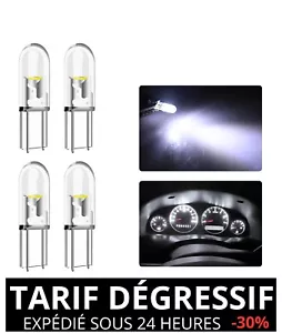 4 X Ampoule LED W3W T5 1,2W COB WICK 12V 6000K Blanc Tableau De Bord Compteur - Afbeelding 1 van 7