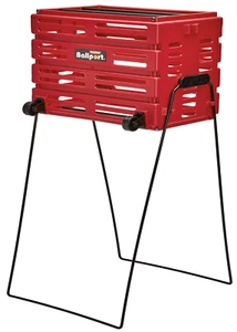 Tennis Ball Pick Up Hopper Rolling Wheels Holder Storage Sports Court Stand Red - Picture 1 of 12