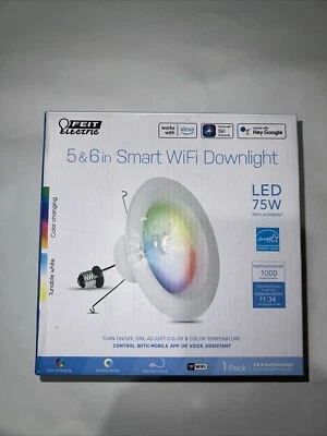 Feit Electric LEDR6/RGBW/AG 6 inch RGBW 1000 Lumens Smart Recessed Downlight - Image 1 of 4