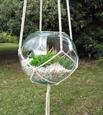 MACRAME HANGER in WHITE for LANTERN / PLANTS / TERRARIUM 