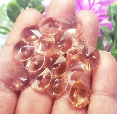 Yellow Topaz Round 36.75 Ct / 15 pcs MM Size Transparent Lot Loose Gemstone - Image 1 of 4