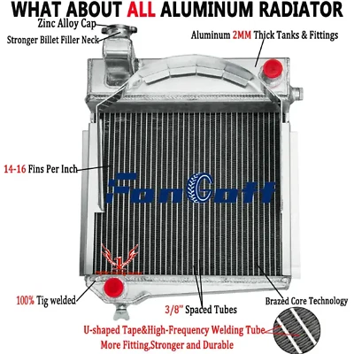 4 Rows Radiator For 1960-1967 1964 Austin Healey Sprite to AH/MG Midget to MG MT - Image 1 of 4