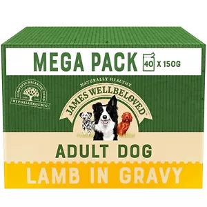 More details for 40 x 150g james wellbeloved adult wet dog food pouches lamb &amp; rice in gravy