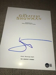 HUGH JACKMAN SIGNED AUTOGRAPH MOVIE SCRIPT THE GREATEST SHOWMAN BECKETT BAS F - Picture 1 of 2