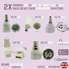 2x E14 To B22/G9/E27/GU10/MR16 Adaptor Socket Base Convertor Holder LED/CFL UK