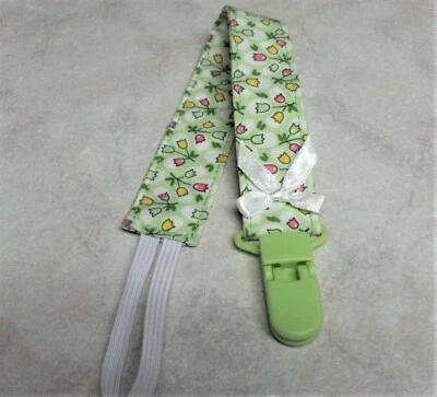 Soporte de clip para chupete NB bebé bebé niño pequeño anillo de dentición Pasi Binky hecho a mano Foto 1 de 4