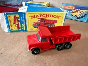 1968 Matchbox 48 Lesney DODGE DUMP TRUCK Red BPW E Box - Picture 1 of 3