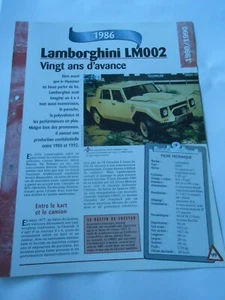 Lamborghini LM002 1986 Fiche Technique Auto - Picture 1 of 1