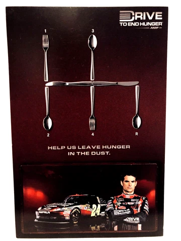 2011 JEFF GORDON DRIVE TO END HUNGER CHEVROLET HENDRICK #24 NASCAR CUP POSTCARD Cover