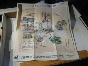 Vintage Souvenir Letter with Handkerchief Brussels World Exhibition 1958 - Picture 1 of 7