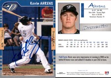 Kevin Ahrens Signed 2011 Grandstand Dunedin Blue Jays #NNO Card Auto AU