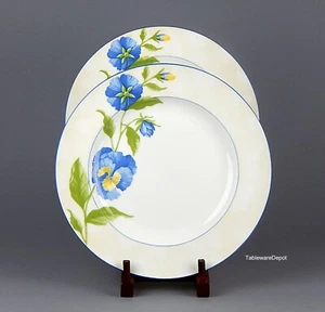 Victoria & Beale, BLUE PANSY #7024, Set/s of 2 Dinner Plates, MINT & NEAR MINT! - Picture 1 of 3