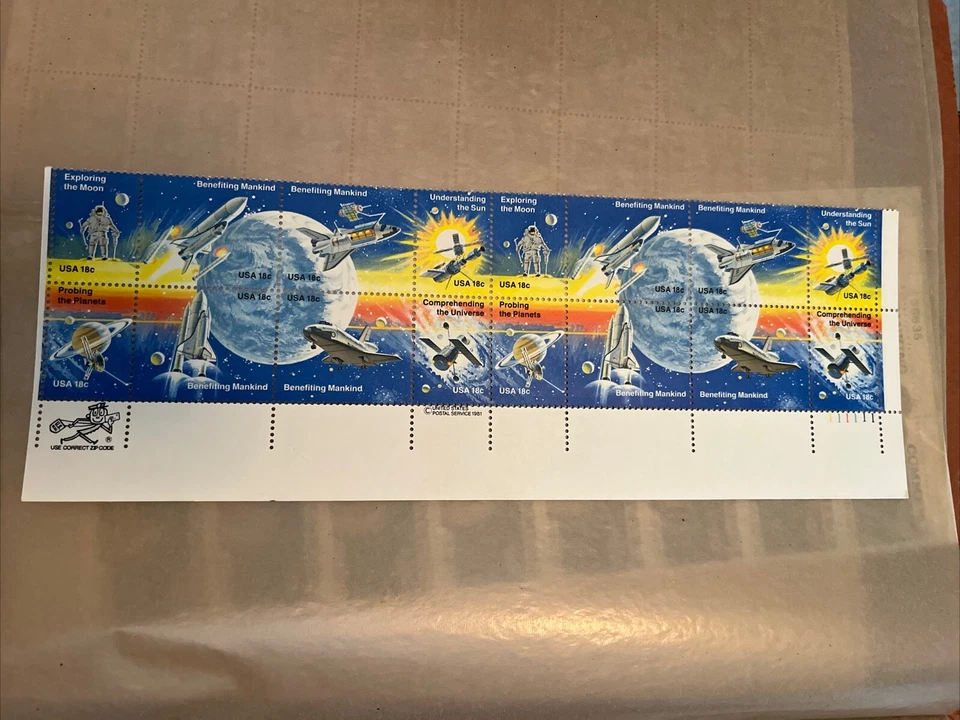 Scott #1919a (1912-19) Space Achievement Plate Block of 16 U.S. Stamps - Image 1 of 1