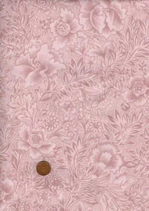 100% Baumwolle Innenstoff William Morris Stil Blumen Altrosa - Bild 1 von 1
