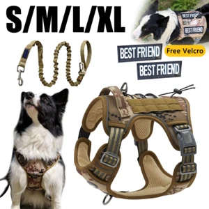 Dog Harness Tactical No Pull Adjustable Pet Military Working Training Vest S-XL - Picture 1 of 16