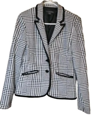 Covington Women's Blazer Size Small Houmdstooth Jacket Business Casual - Imagem 1 de 4