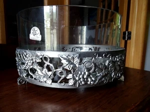 ETAIN ZINN MÖWE ZINN SCHALENRAHMEN MIT HAUCH VON GLAS MUNDGEBLASENE SCHALE - 10" - Bild 1 von 10