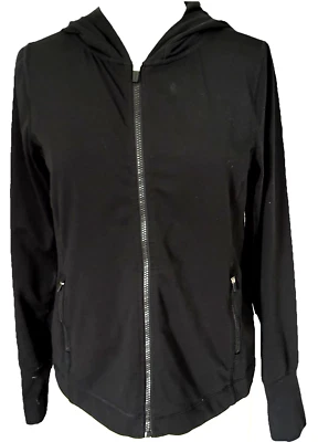 Calvin Klein Performance Womens XL/TG  Zip Up Hooded Jacket Stretch Black - Imagem 1 de 4