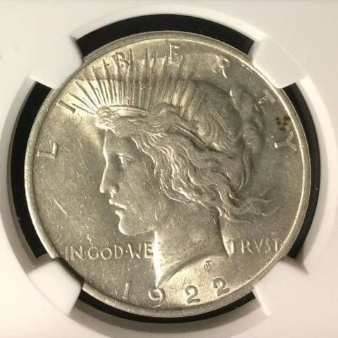 1922 MAJOR OBV STRUCK THRU ERROR NGC AU58 PEACE SILVER DOLLAR~LEGACY COLLECTION Cover